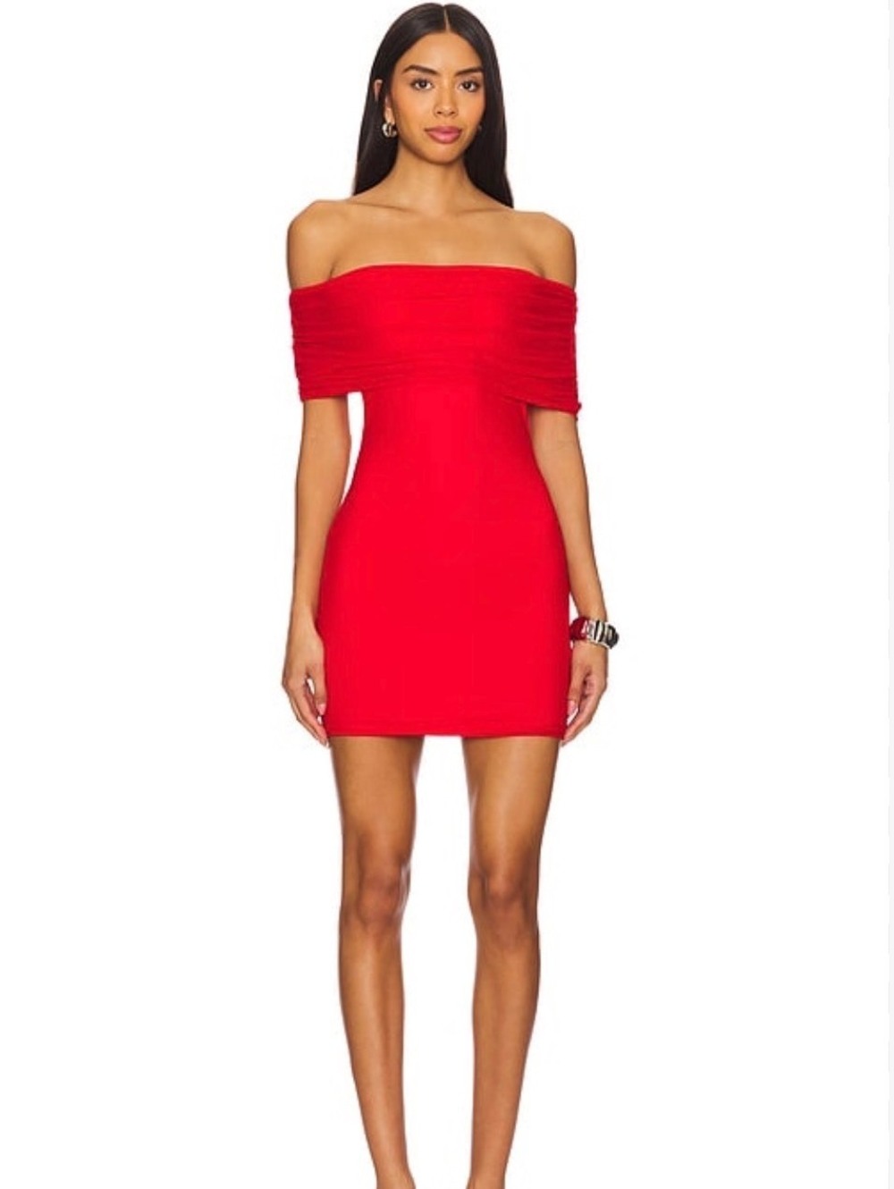 superdown Kaitrin Off Shoulder Ponte Mini Dress Red Size Medium